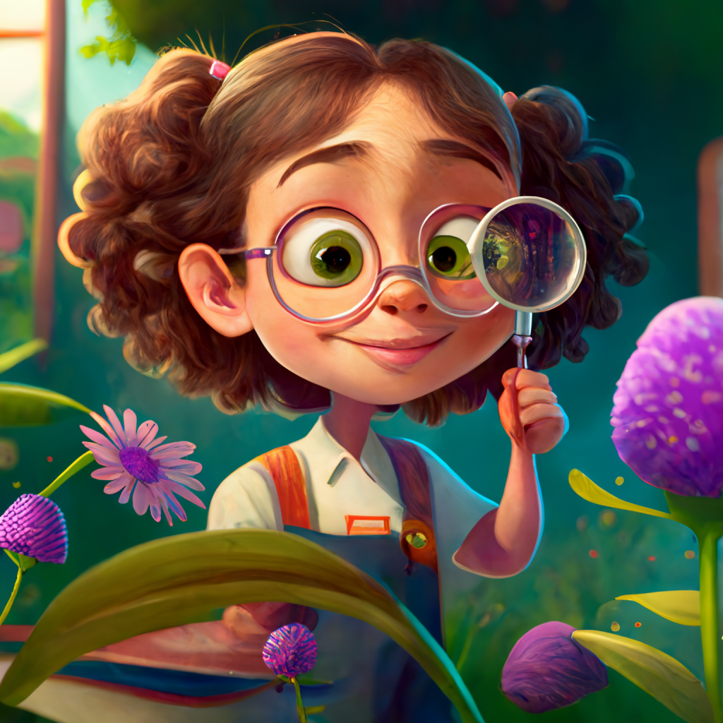 The front cover of the book "Sophie and the Wonder of Science" features an illustrated image of a young girl with curly brown hair, wearing a lab coat and goggles, holding a test tube filled with green liquid. She stands in front of a chalkboard filled with drawings of various scientific equipment and formulas. The book's title is prominently displayed at the top of the cover in large, colorful letters.